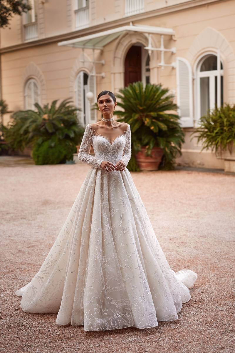 abito da sposa principessa in pizzo e glitter - VSV - abiti su