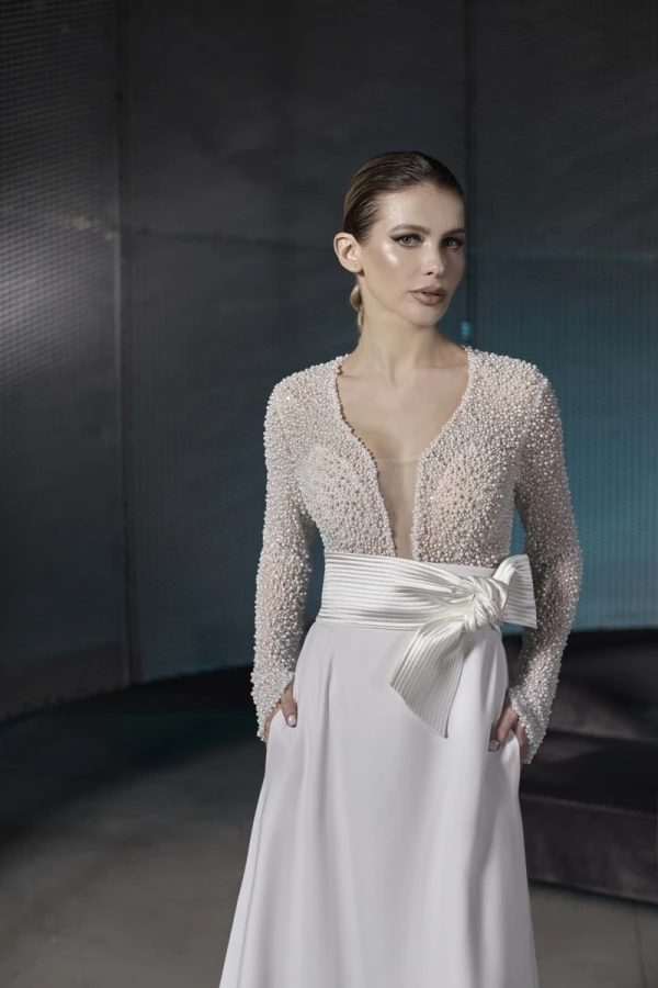 Abiti Sposa Maison Signore 2025 Body 4226160 Gonna 4226152 Cinta E Fiocco 4226207