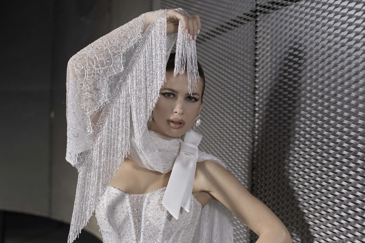 Abiti Sposa Maison Signore 2025 Corpino 4226178 Gonna 4226173 Cinta 4226141 Scialle 4226187 Fiocco 4226203 2
