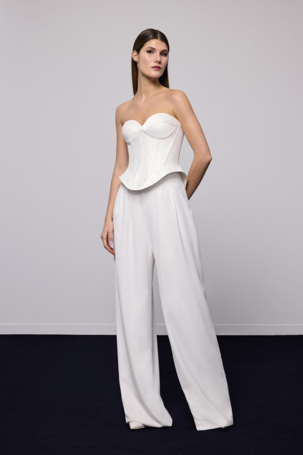 Abiti Sposa Pronovias Barcelona 2026 Alonia Top Brulia Pantalone