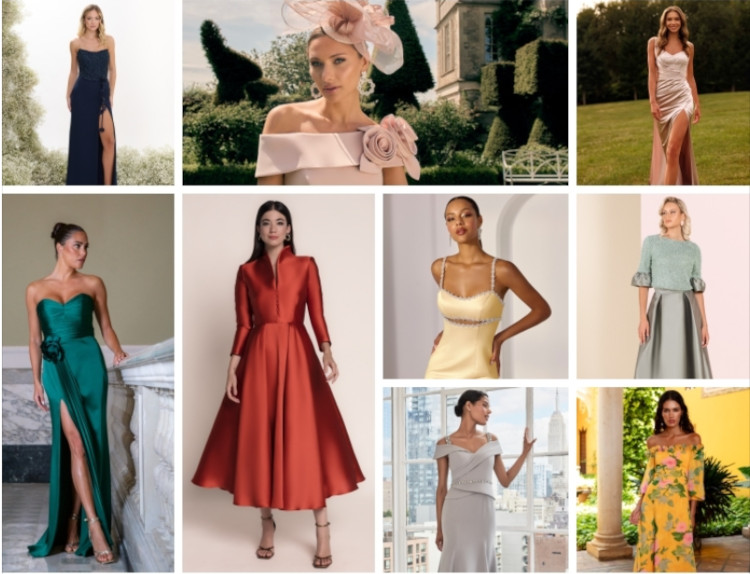 Collage di abiti da cerimonia donna delle collezioni 2026